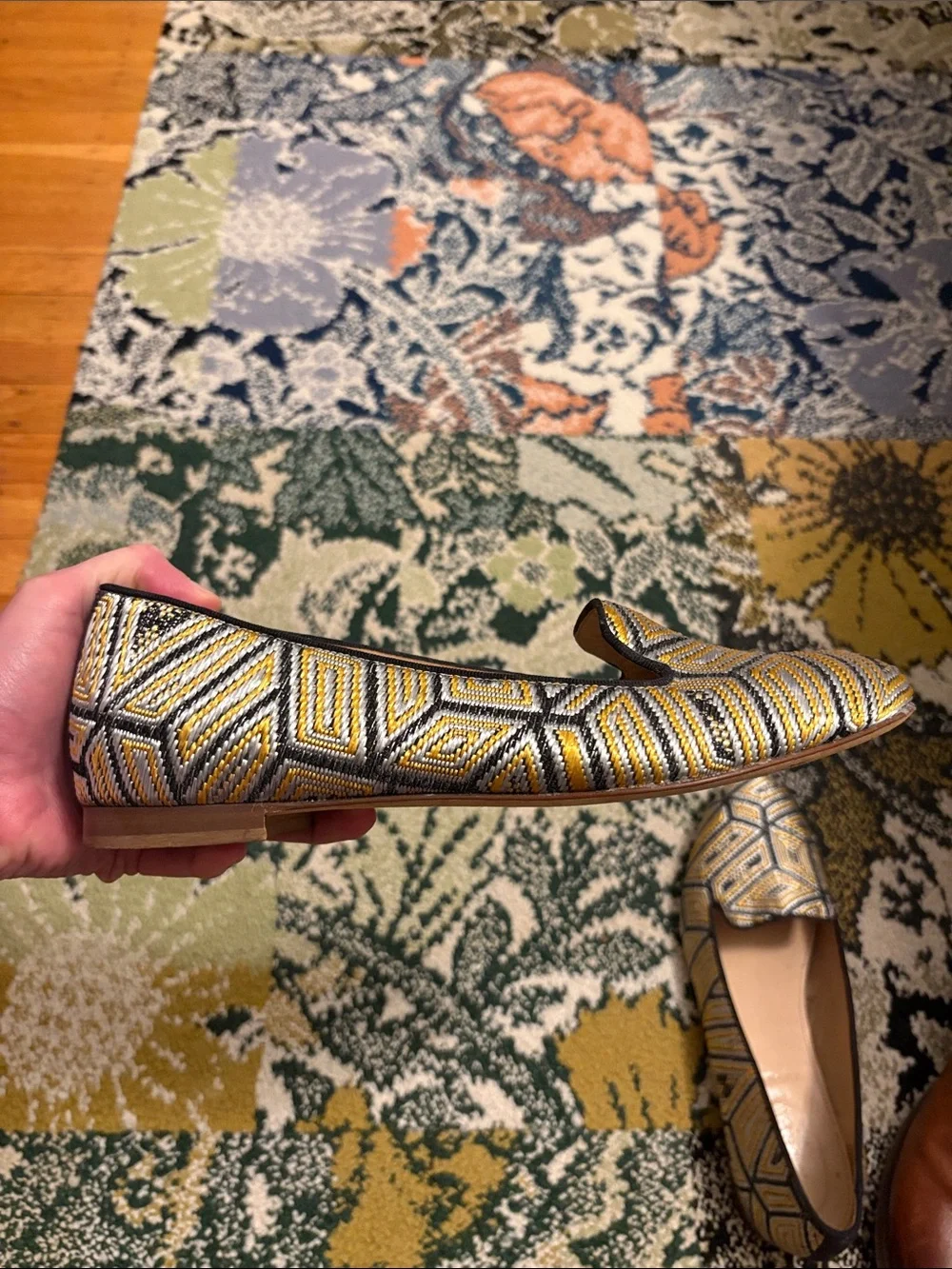 J Crew Embroidered Loafers Size 8